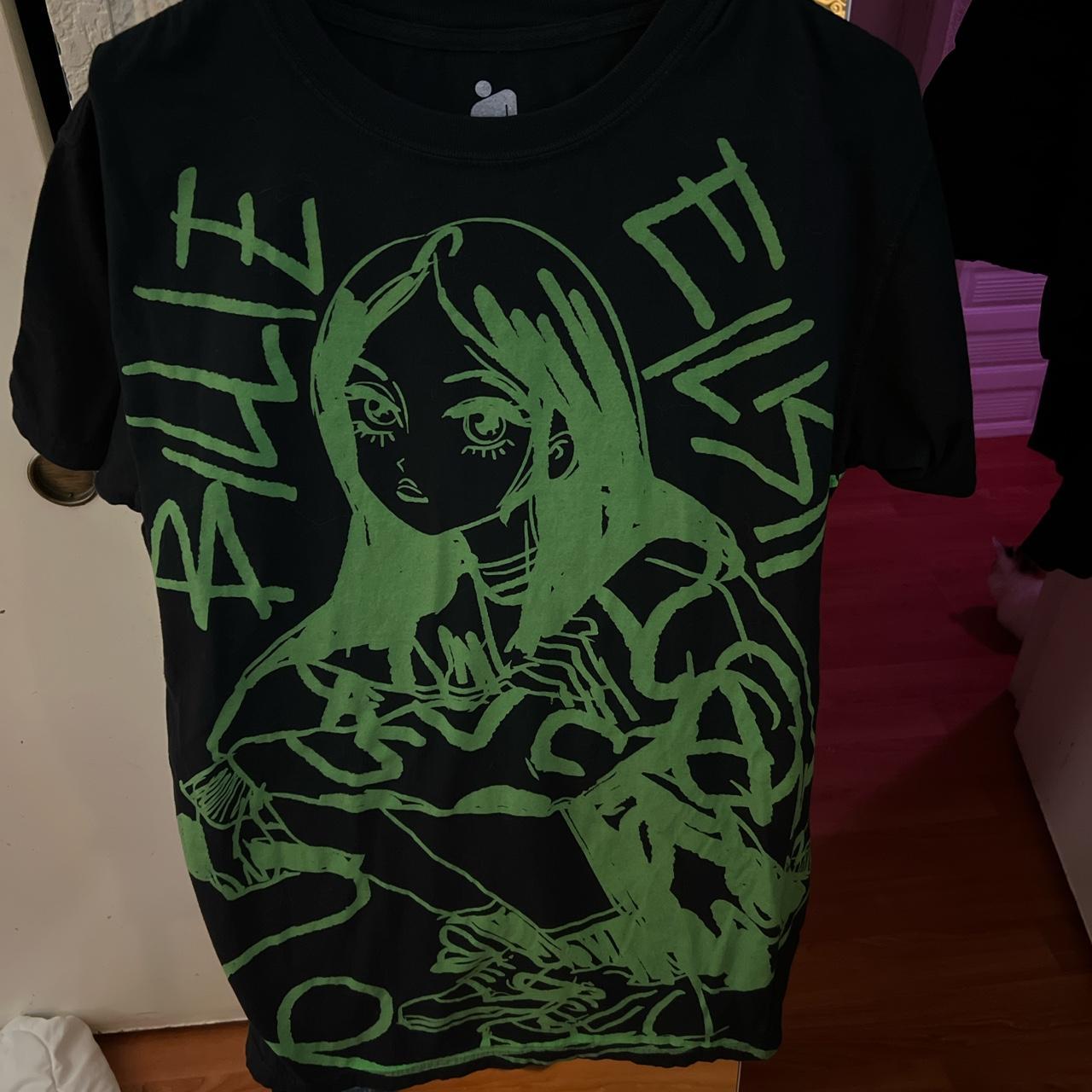 Billie Eilish Anime Green T-Shirt