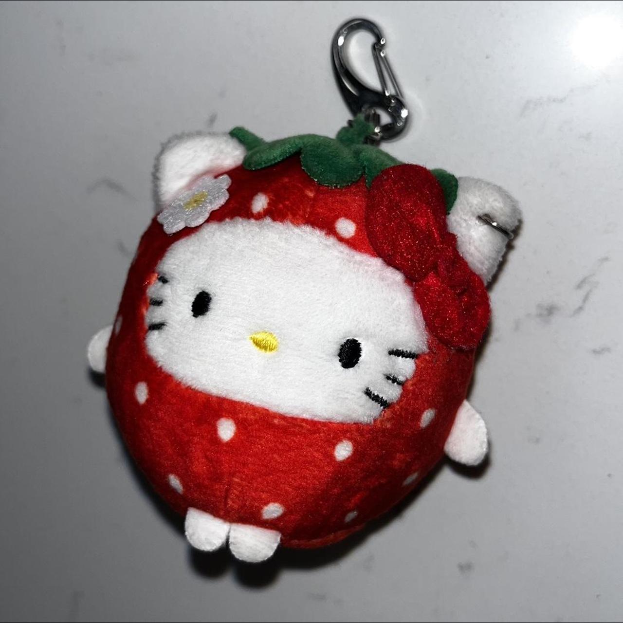 Strawberry Hello Kitty plush Keychain. Customized... Depop