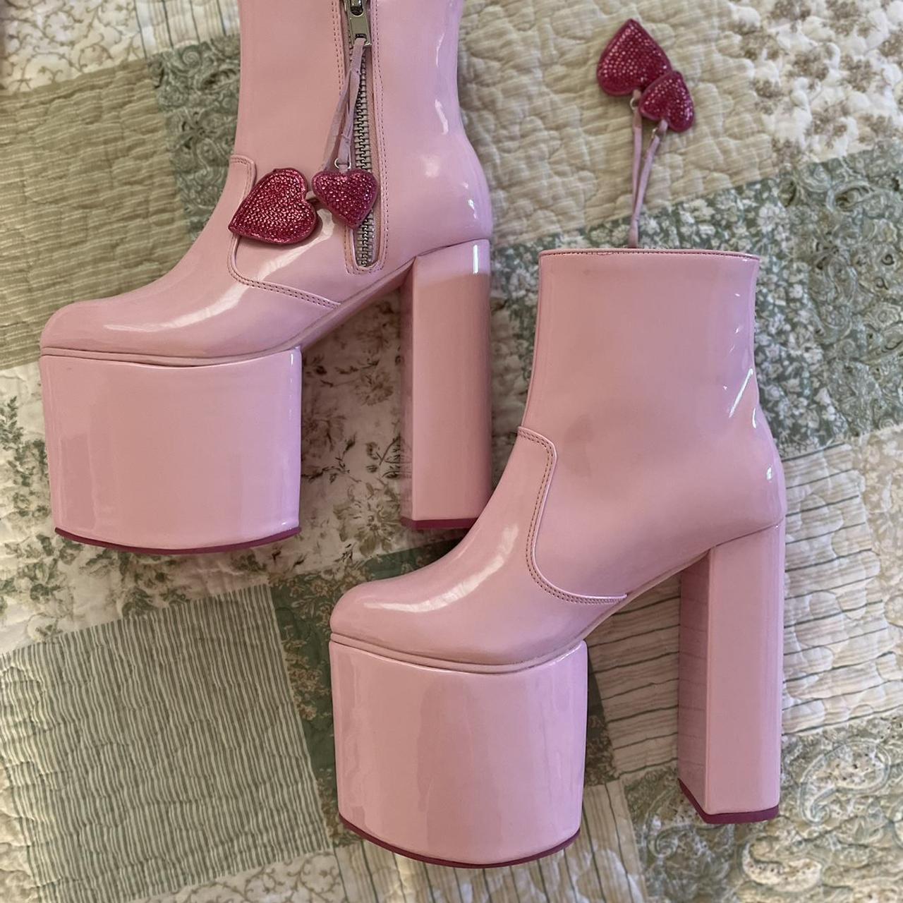 Sugar thrillz heart stomper boots never worn