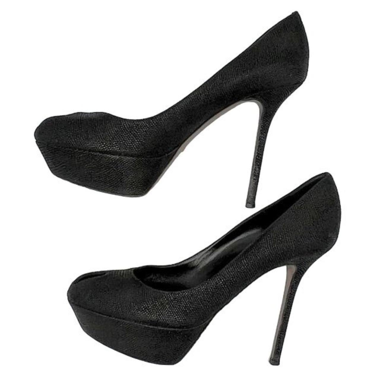 Sergio Rossi Cachet Peep Toe deals Textured Black Platform Stilleto Pump - 39/ 9