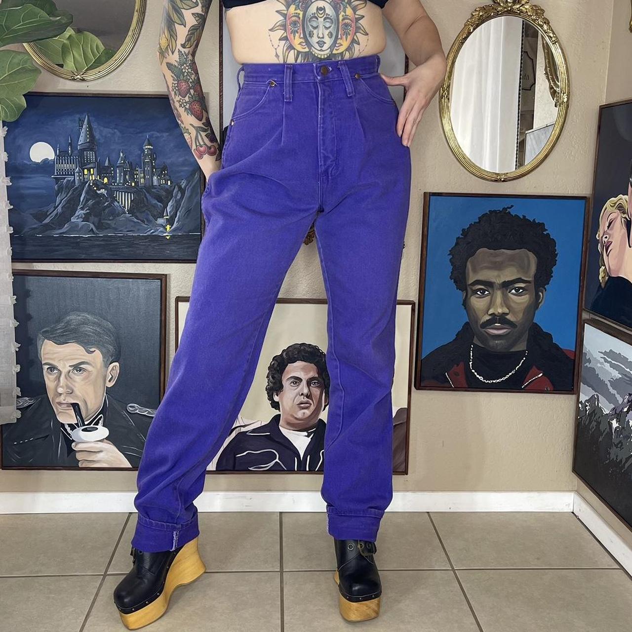 Outfits with cheap purple jeans