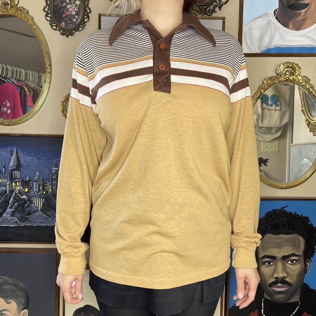 Vintage long 2024 sleeve polo shirt