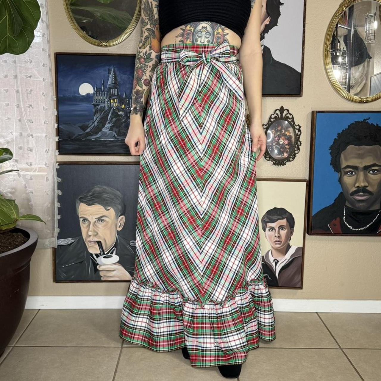 True vintage maxi skirt A line w ruffle trim. Depop