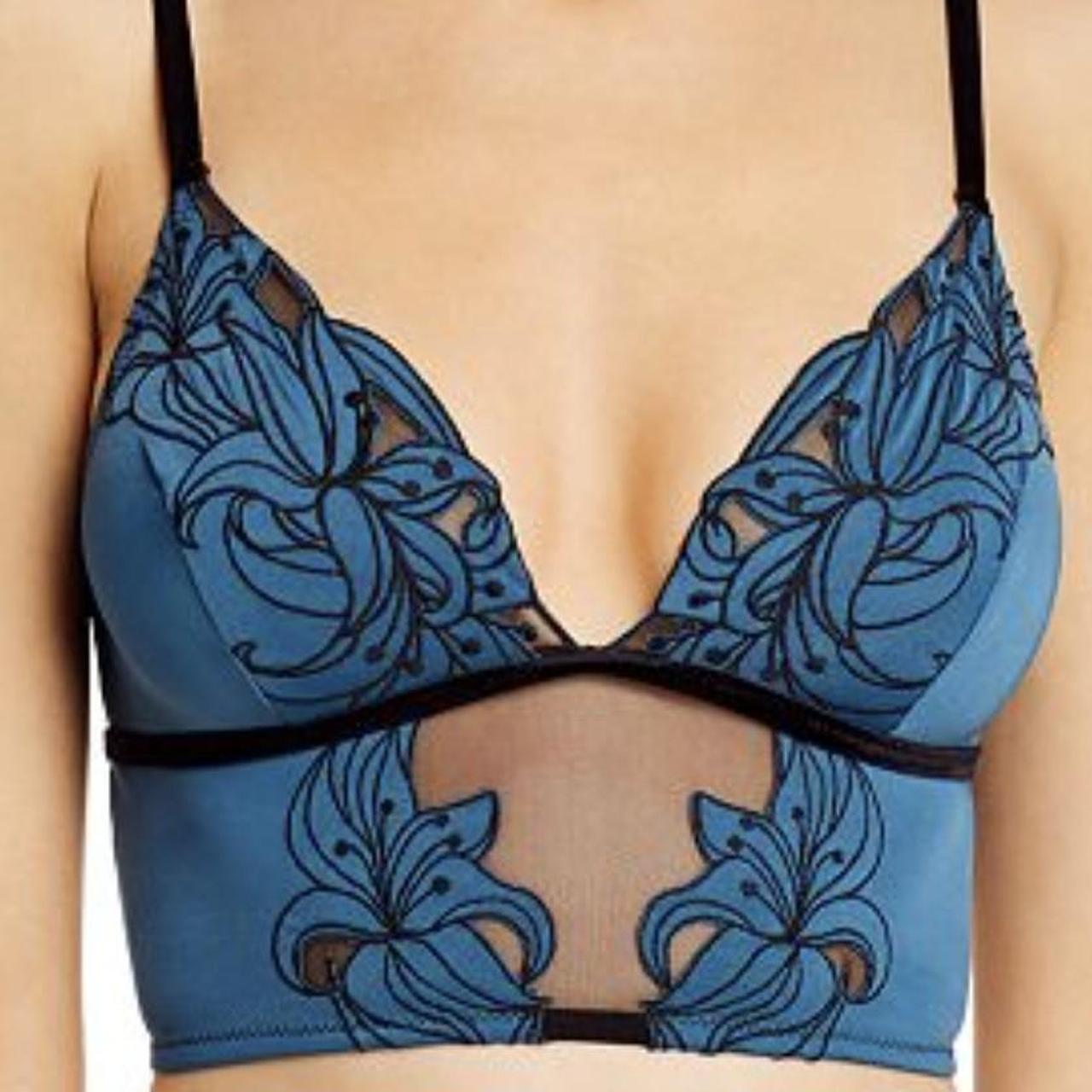 THISTLE AND SPIRE Women's Black and Blue Bra
