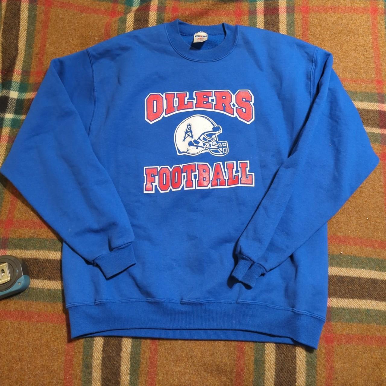 Vintage 1993 Houston Oilers Crewneck Sweater Light - Depop