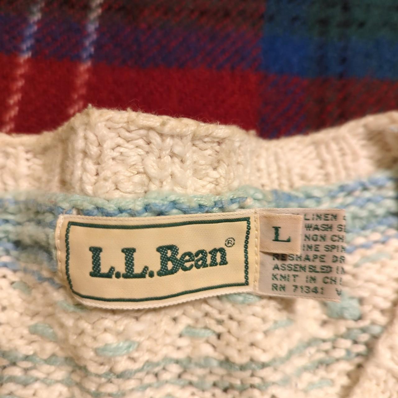 Vintage 80s L.L. BEAN Womens Floral Cardigan Sweater... - Depop