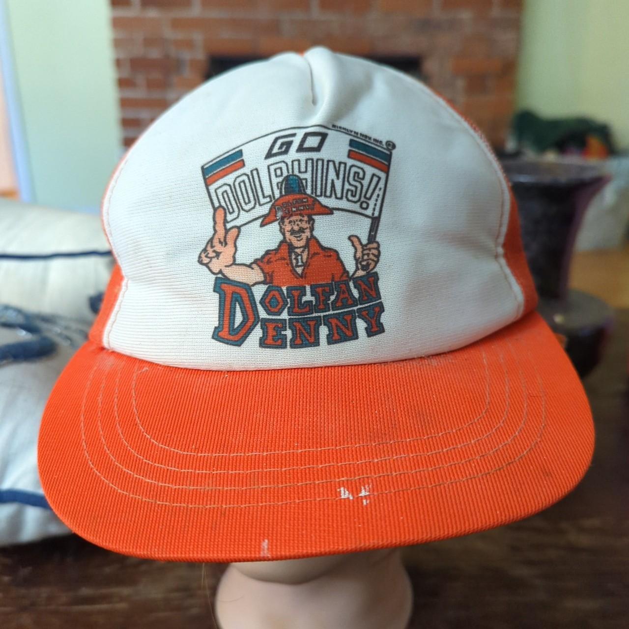 Vintage 80s Miami Dolphins Snapback Mesh Trucker Hat