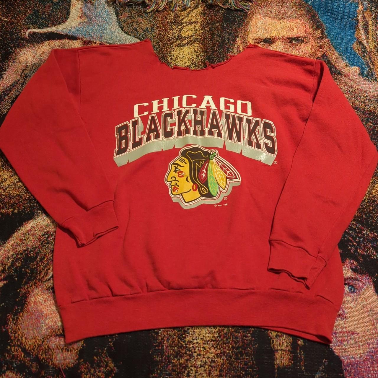 Vintage Chicago Blackhawks Sweatshirt 90s - Depop