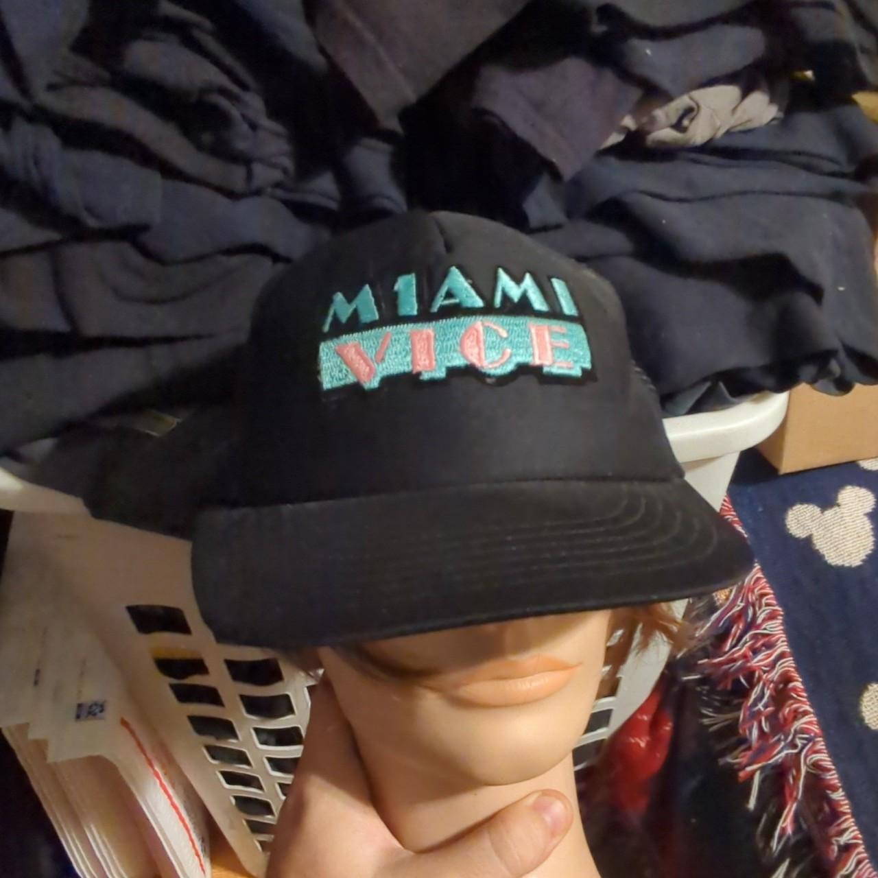 NEW Vintage 80s Miami Vice Tv Show Trucker Hat Cap Crockett Tubbs Black  White