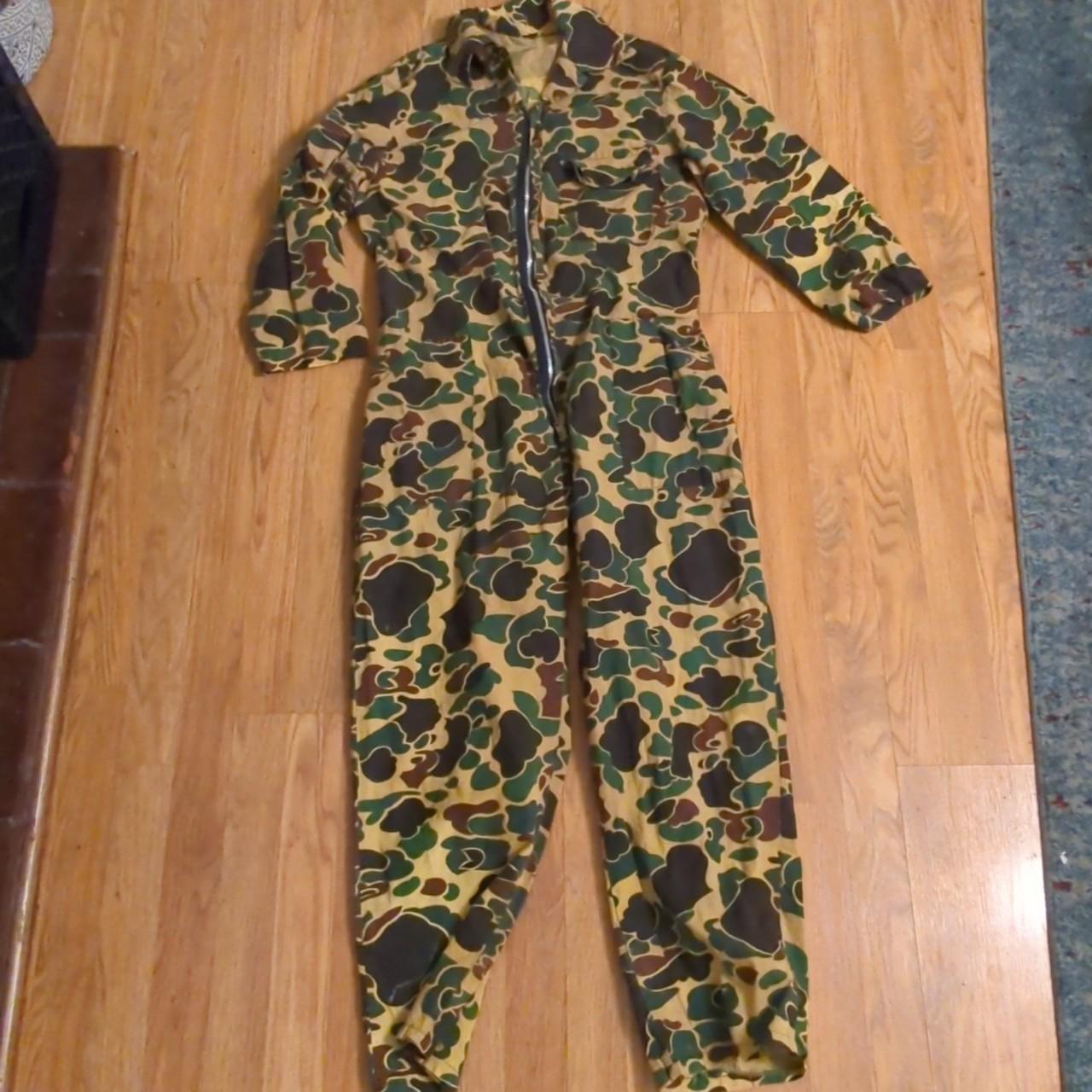 Vintage 80s 90s Duck Camo Hunting Coveralls One Piece M