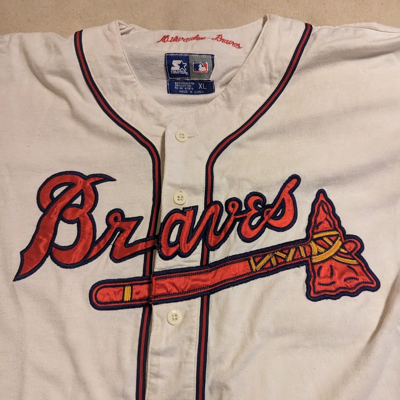 Vtg 90s Starter Cooperstown Collection 1957 Milwaukee Braves Jersey XL  Atlanta