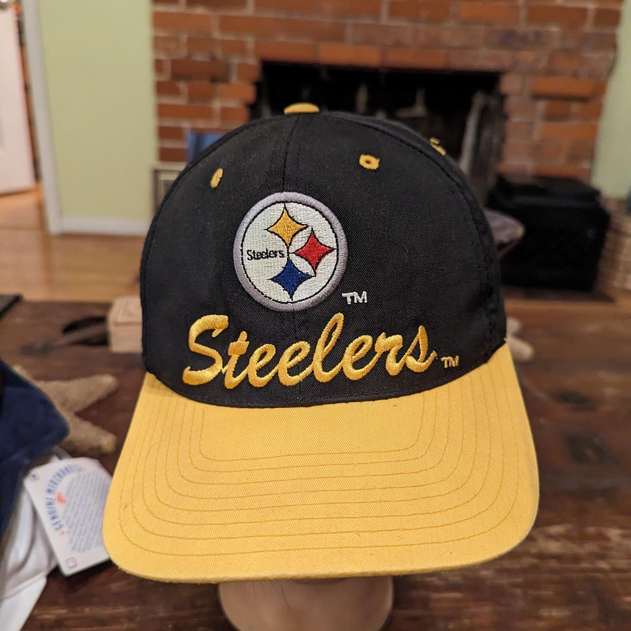 Vtg Pittsburgh Steelers Logo 7 Yellow NFL Snapback Hat