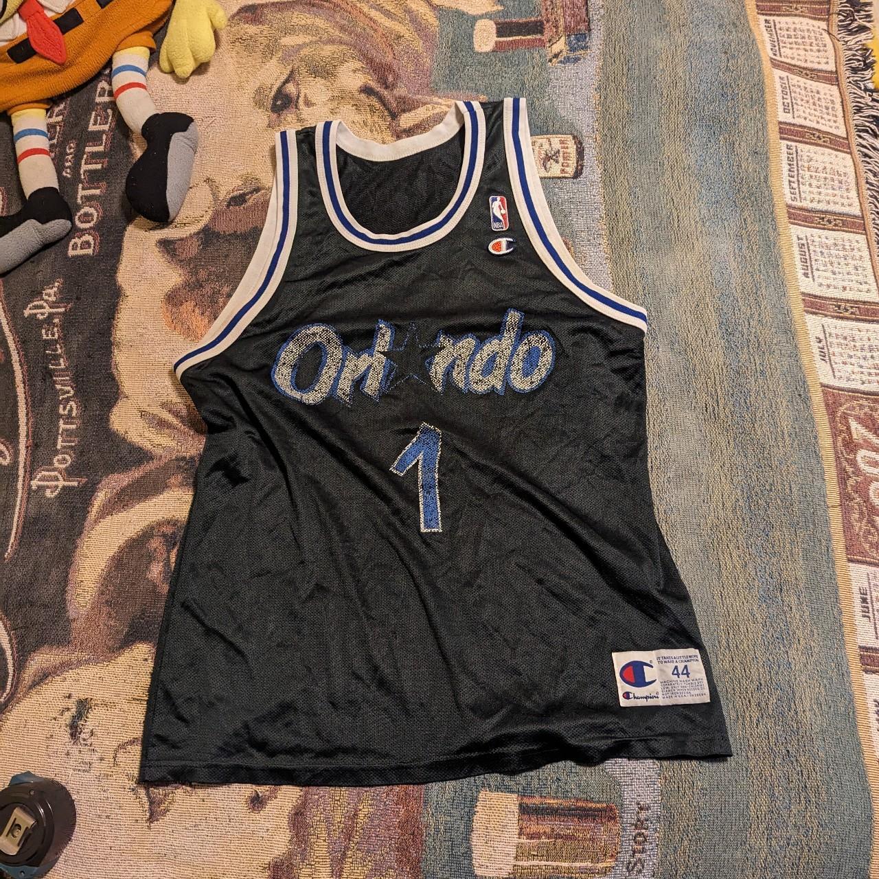 Champion Orlando Hardaway basketball jersey Black - Depop