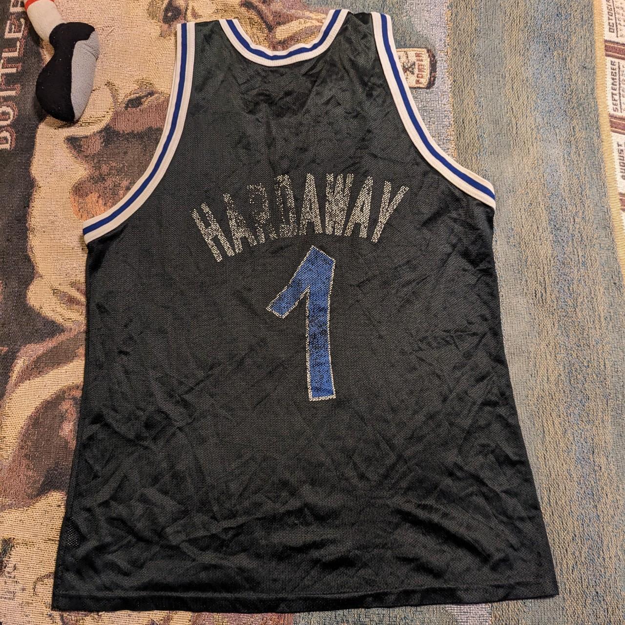 Champion Orlando Hardaway basketball jersey Black - Depop