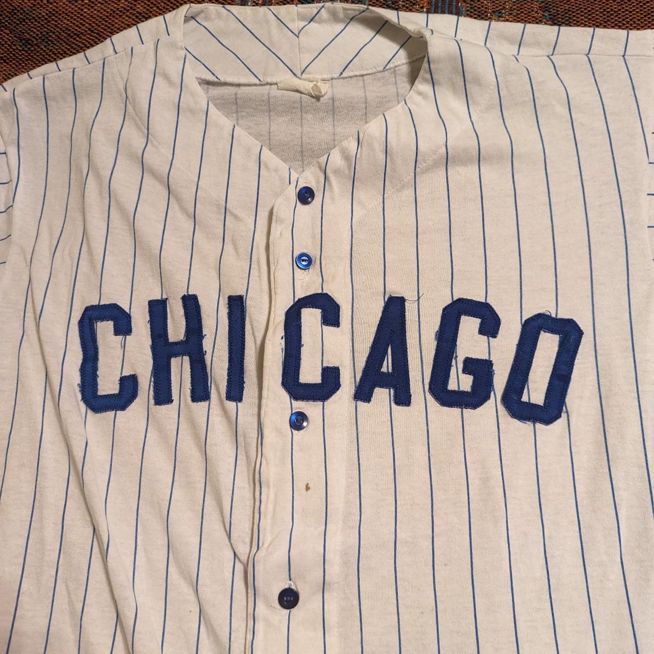 Vintage CHICAGO CUBS Pin Stripe Majestic MLB Button Jersey Men's