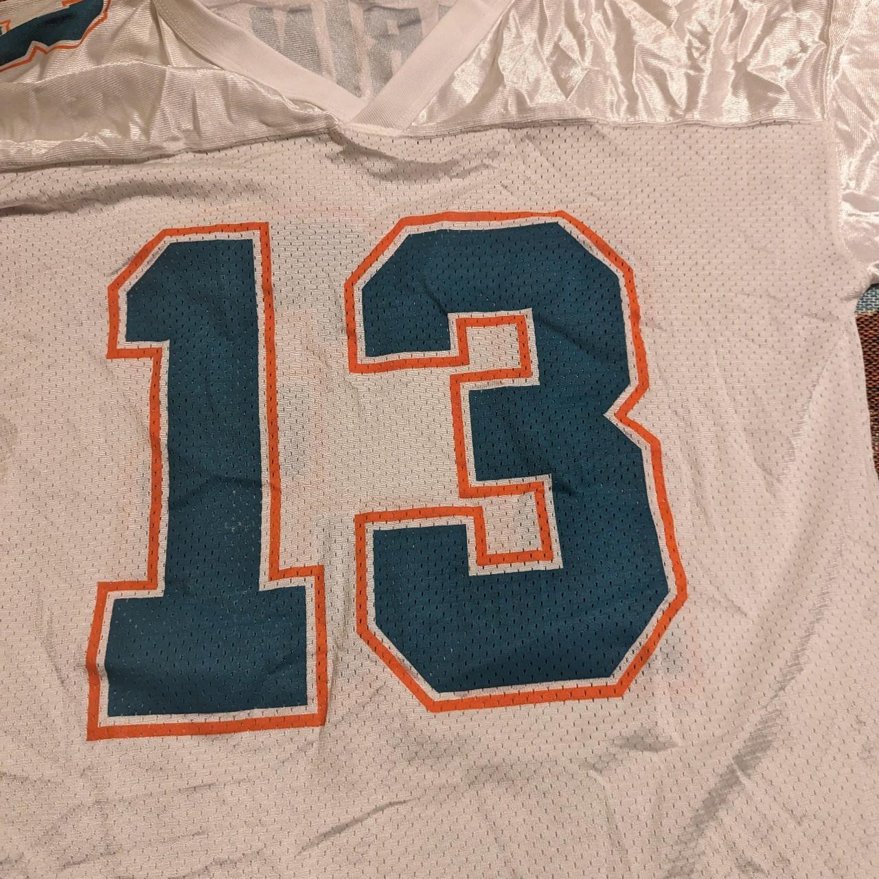 Vintage 90s Dan Marino #13 Miami Dolphins Graphic V - Depop