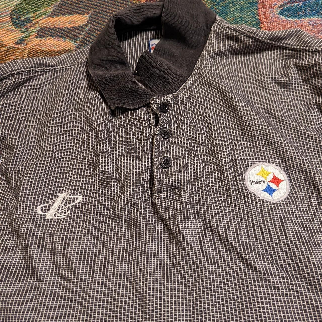 Pittsburgh Steelers White Polo Shirt Mens Large NFL Logo Golf