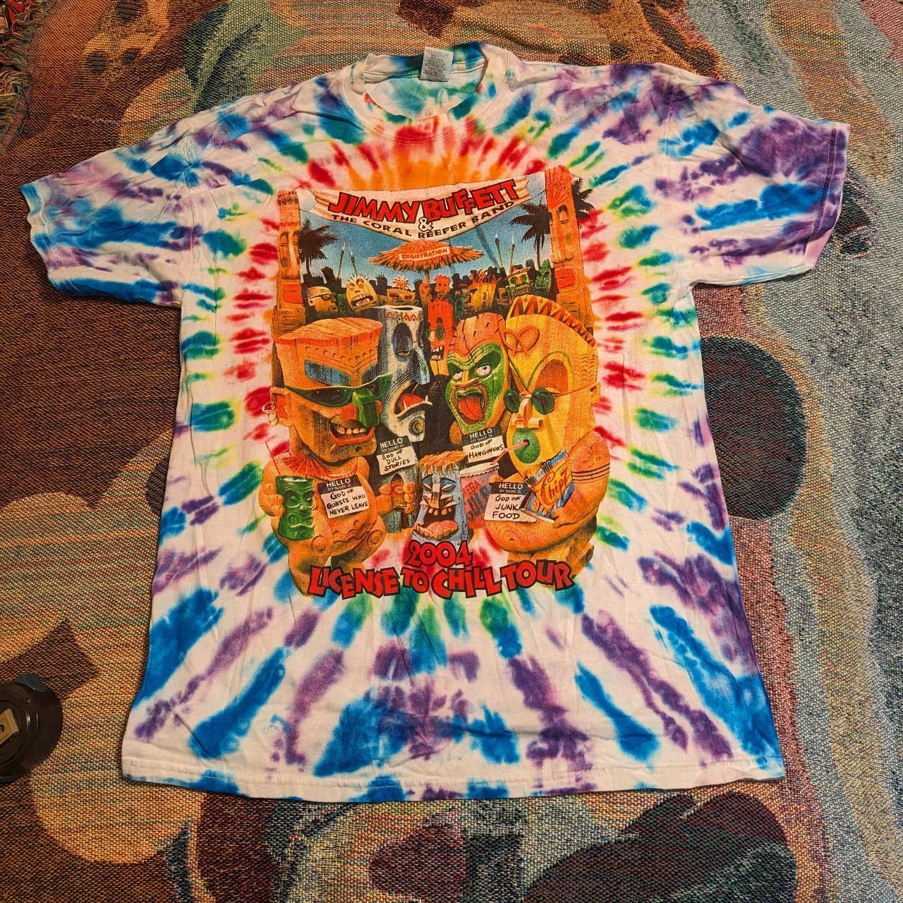 Vtg Jimmy Buffett Tie Dye 2004 License To Chill Tour... - Depop