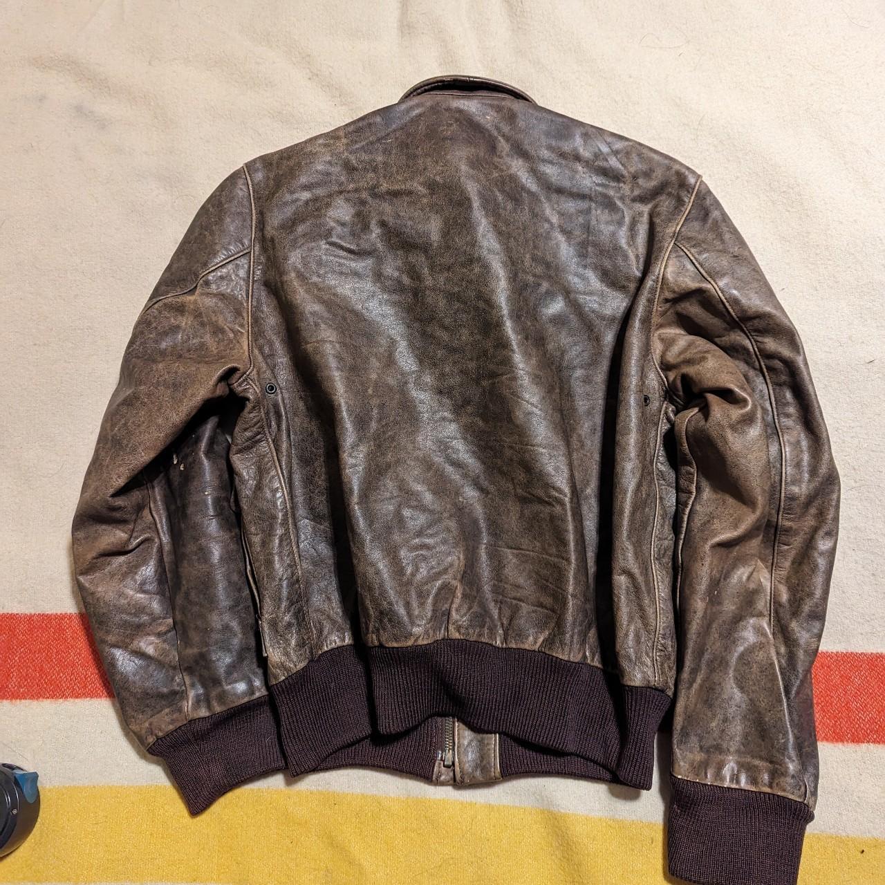 Vtg 80s Banana Republic Flight Jacket Brown Leather... - Depop