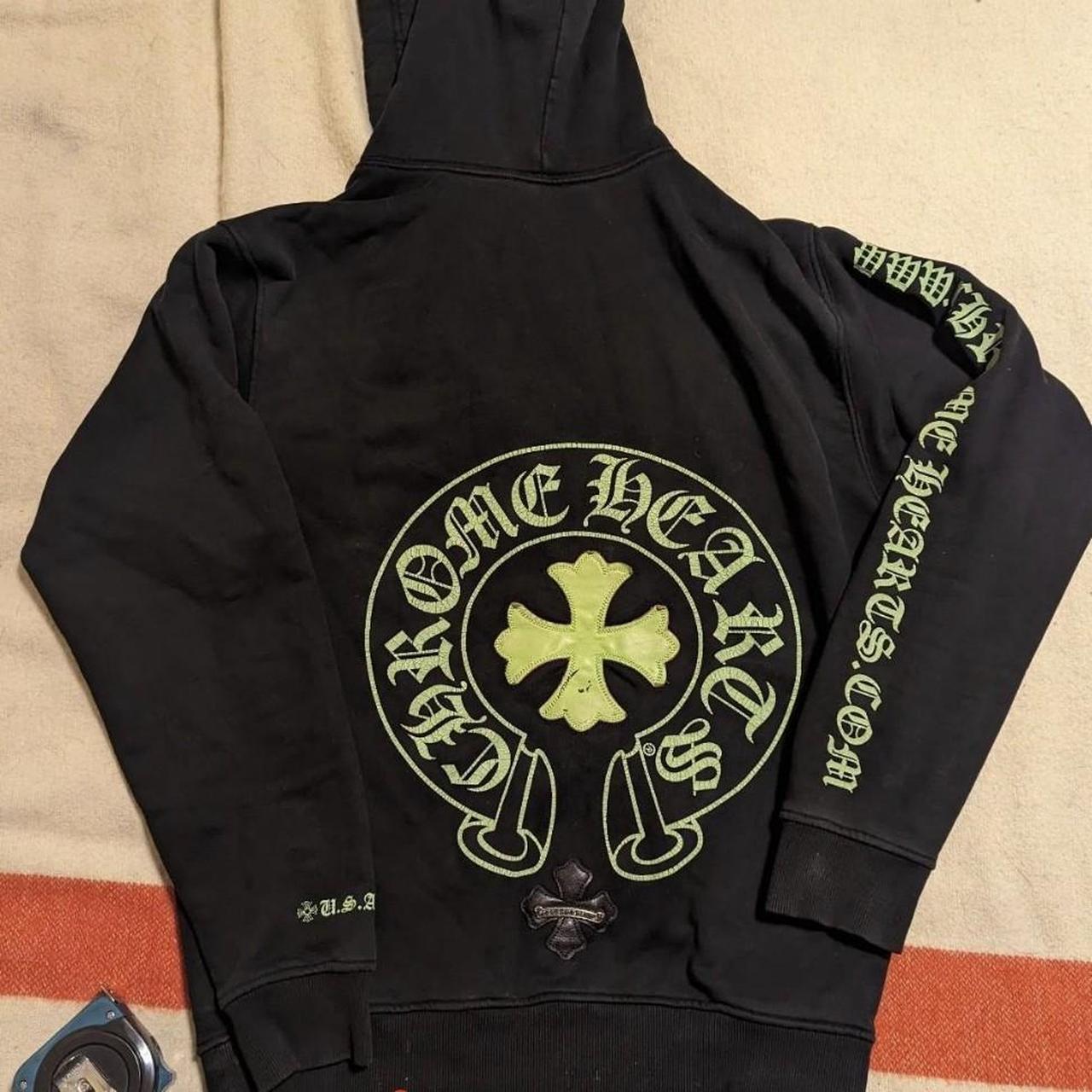 Chrome Hearts Size M Leather Patch Pullover Hoodie... - Depop