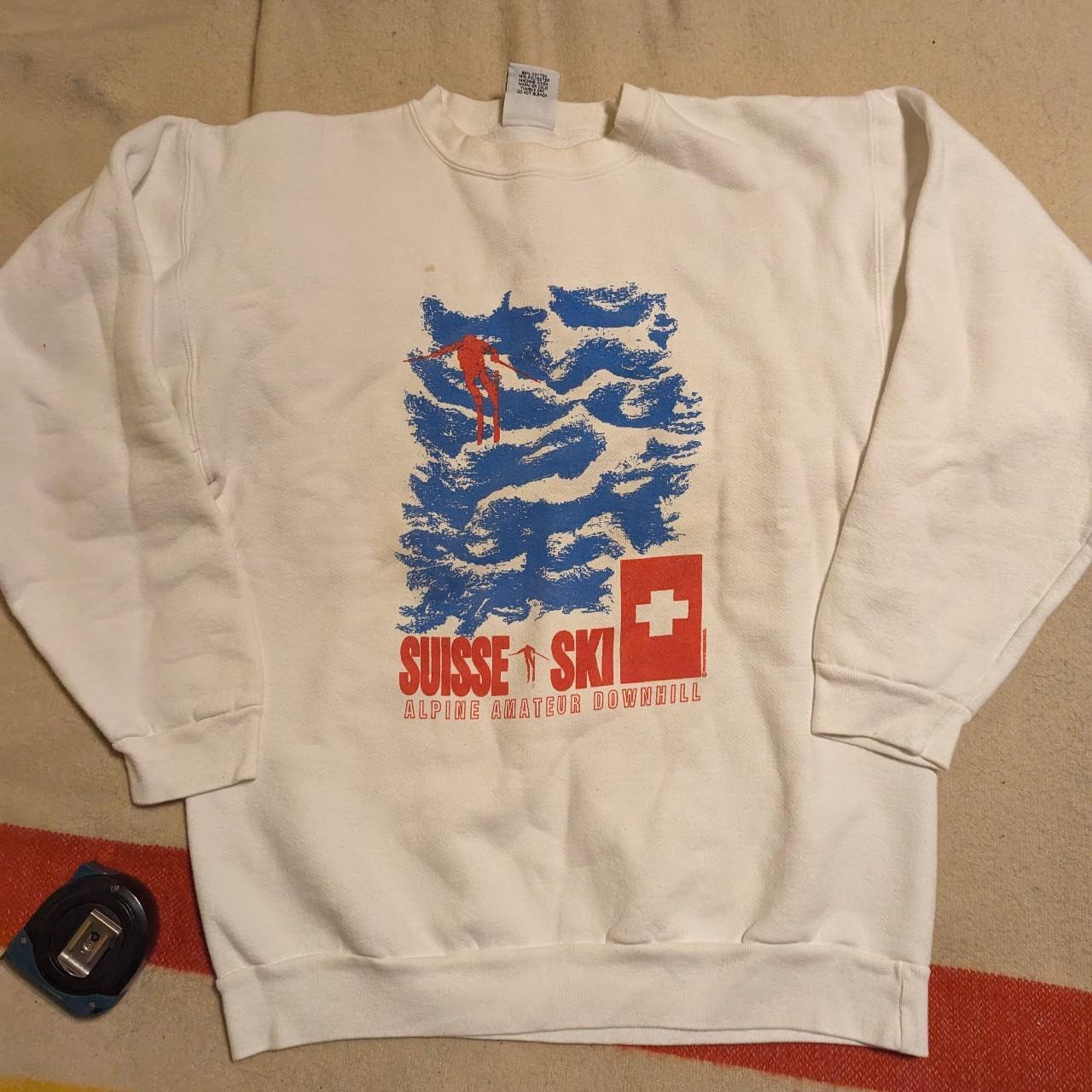 Vintage 1990 Ski Switzerland Sweatshirt L Suisse Ski... Depop