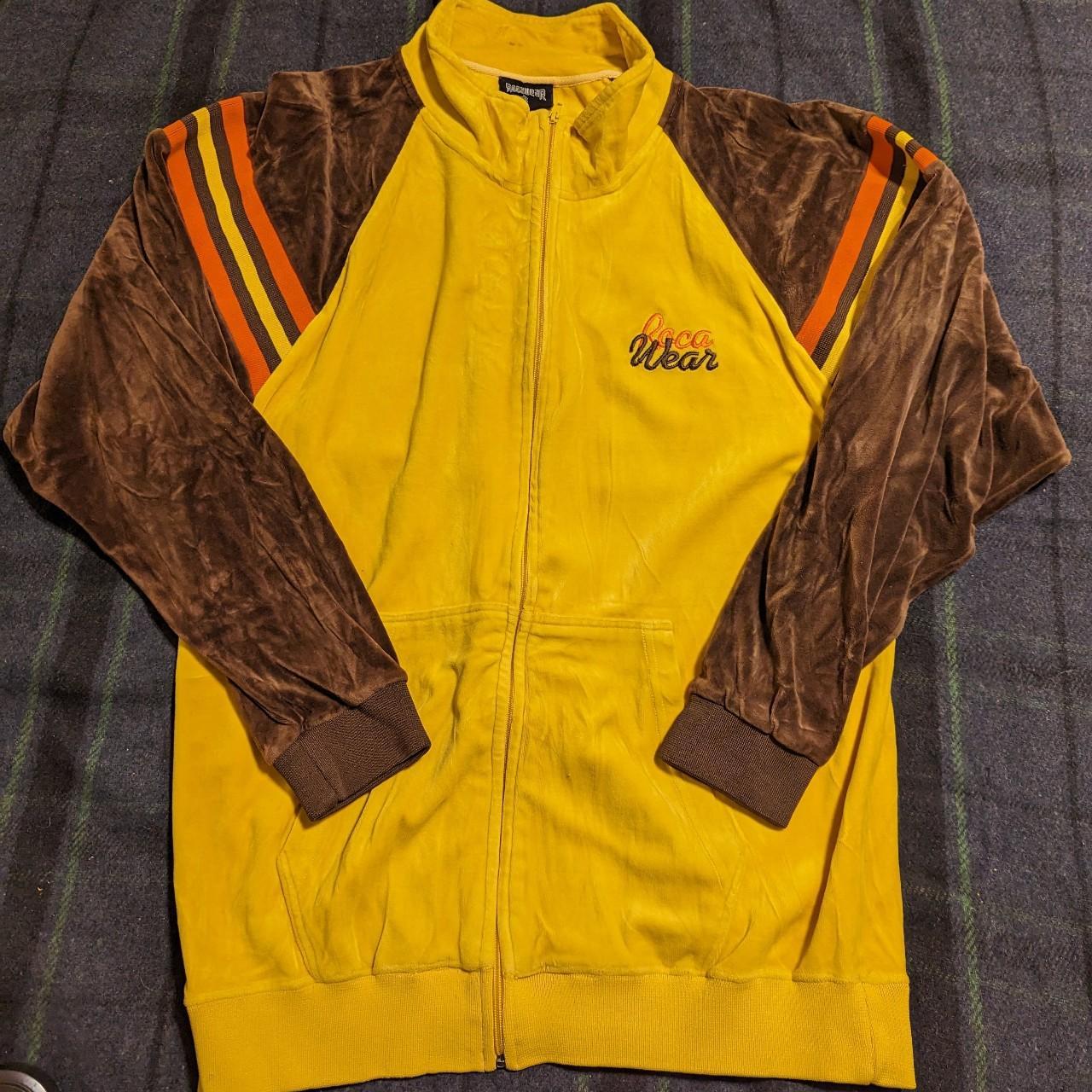 Vintage Y2K Rocawear Track Jacket L Yellow Brown