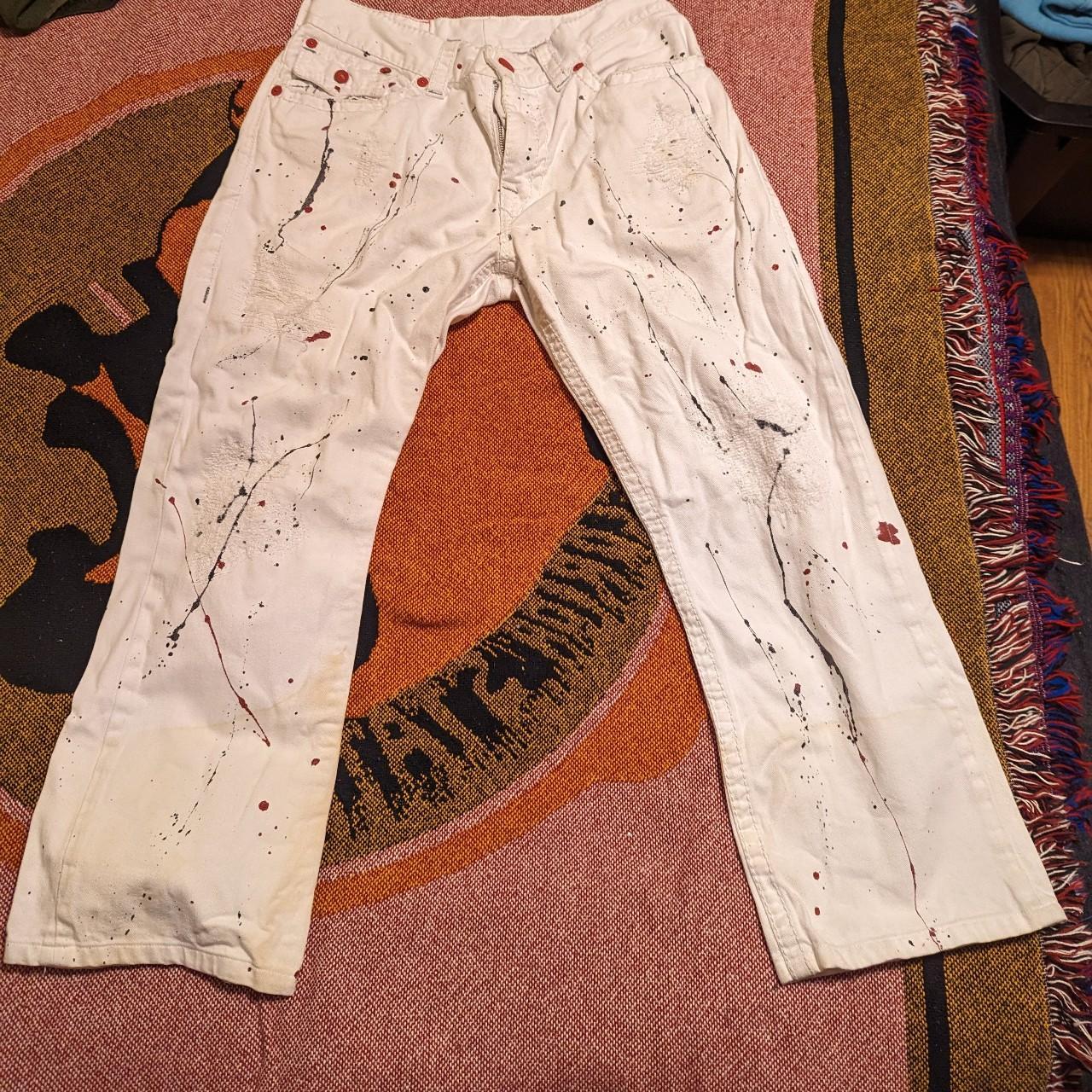 Vintage True Religion Jeans 32x27 Paint Splattered | Depop
