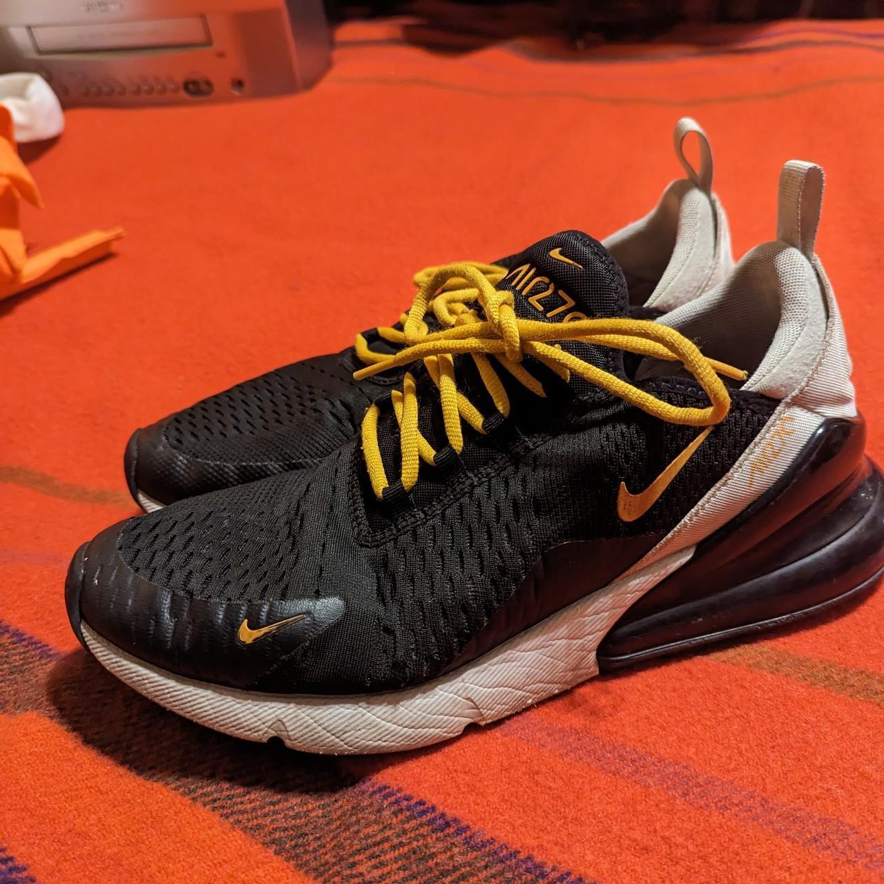 Black and yellow nike air max 270 hotsell