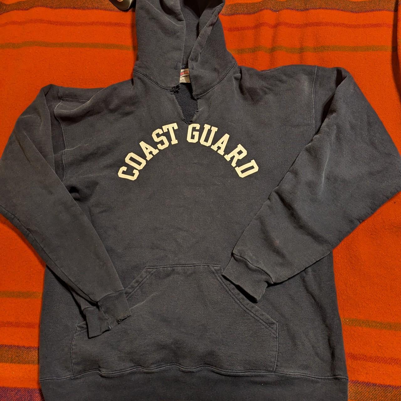 VINTAGE United States Coast Guard Hoodie XL Blue... - Depop