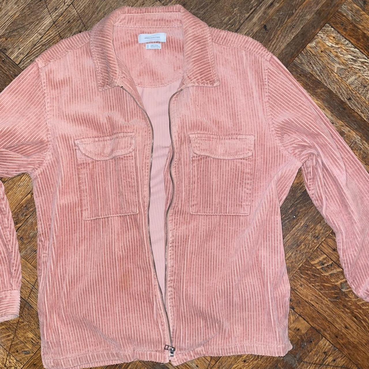UO pink corduroy shacket L urbanoutfitters... Depop