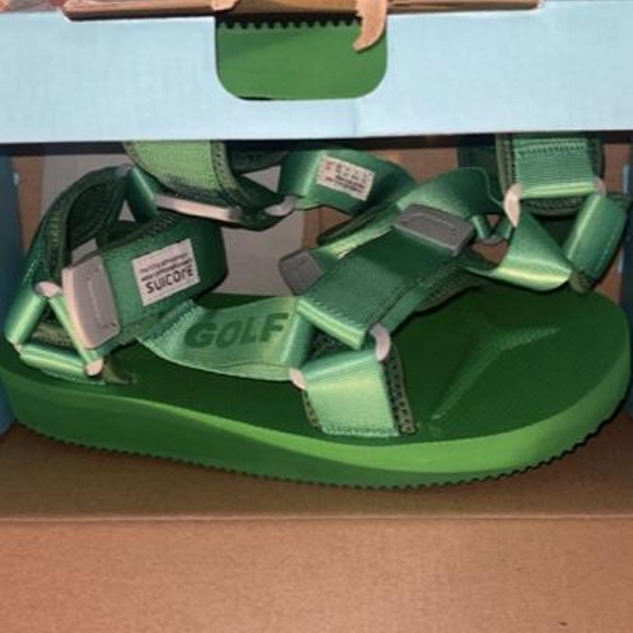 suicoke green sandals