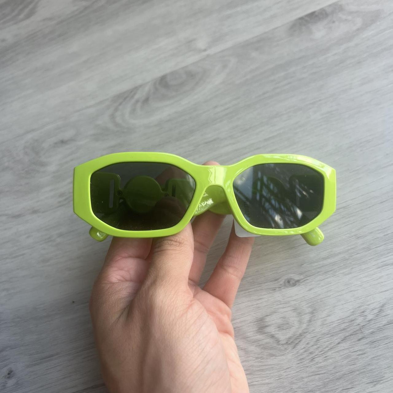 Urban Outfitters Men's Green and Gold Sunglasses Depop