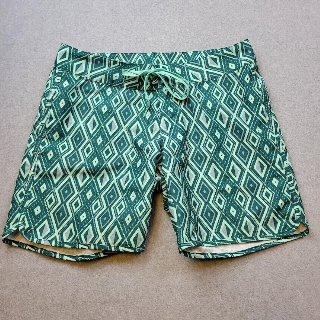 Eastern Mountain Sports Women's Blue and Green Swimbriefsshorts Depop
