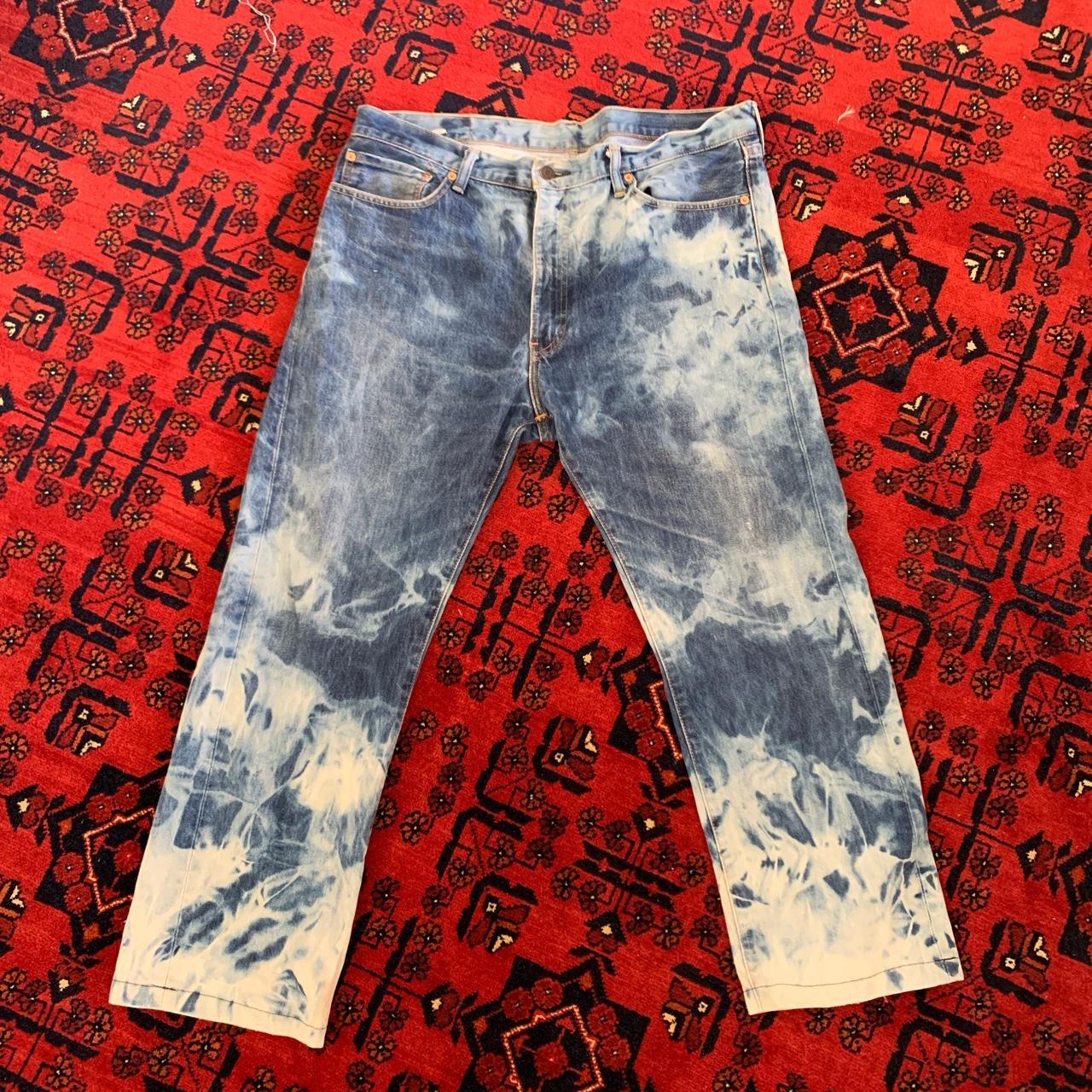 Levi 505’s with custom tie dye. One of a kind in... - Depop