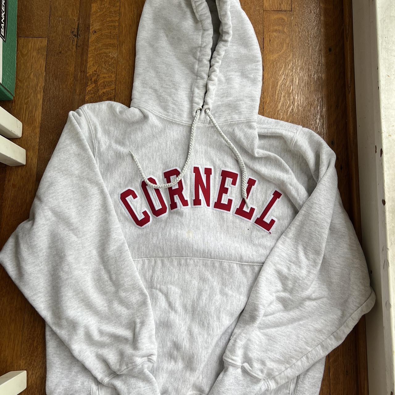 Champion Cornell Hoodie Sweatshirt Light Heather... - Depop