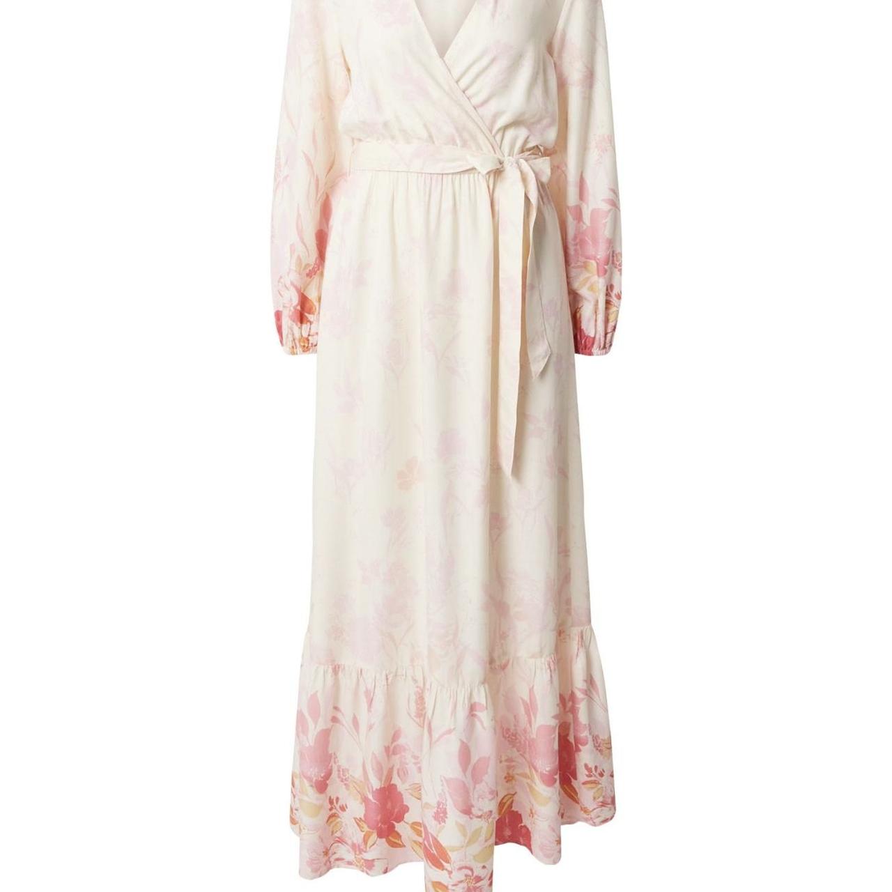 Pink Ombre Floral Long Sleeve Maxi Dress - Depop