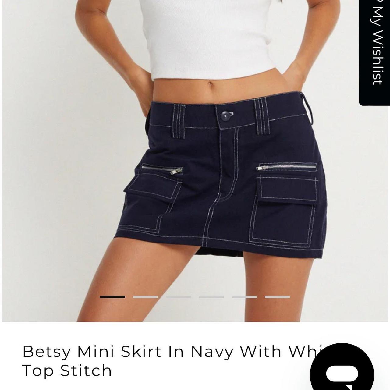 Motel rocks mini dark denim mini skirt size is Depop