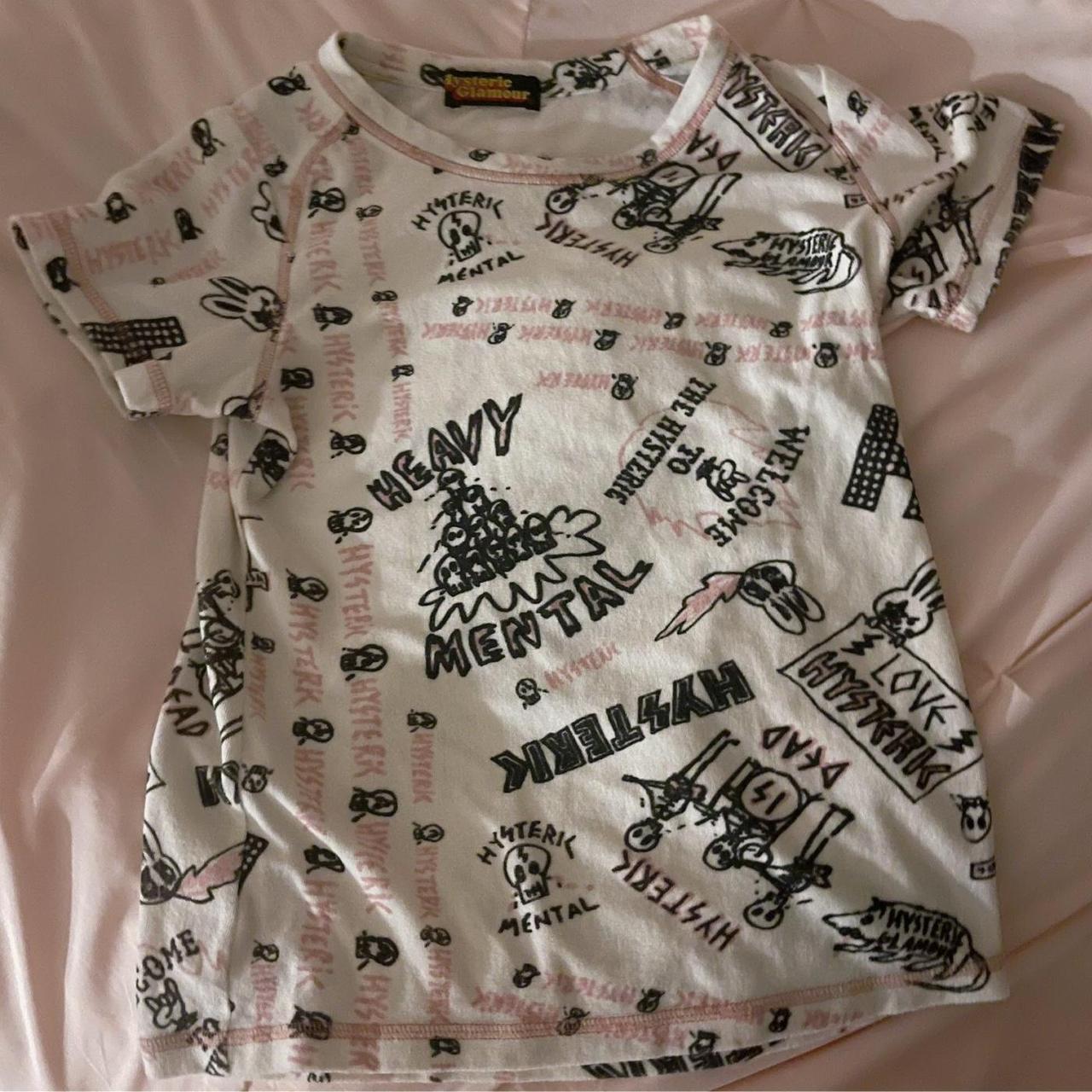 hysteric glamour bunny and skull printed terry cloth... - Depop