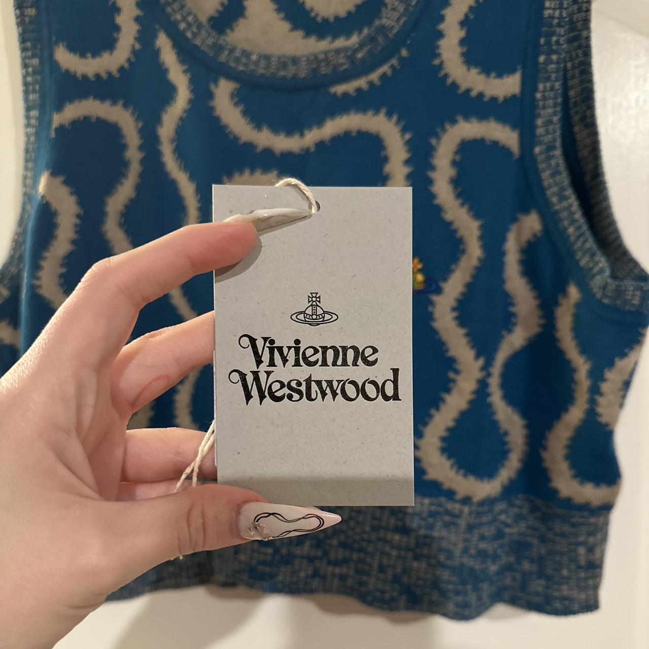 VIVIENNE WESTWOOD Blue Squiggle Vest in size M | Depop VIVIENNE WESTWOOD Blue Squiggle Vest in size M | Depop