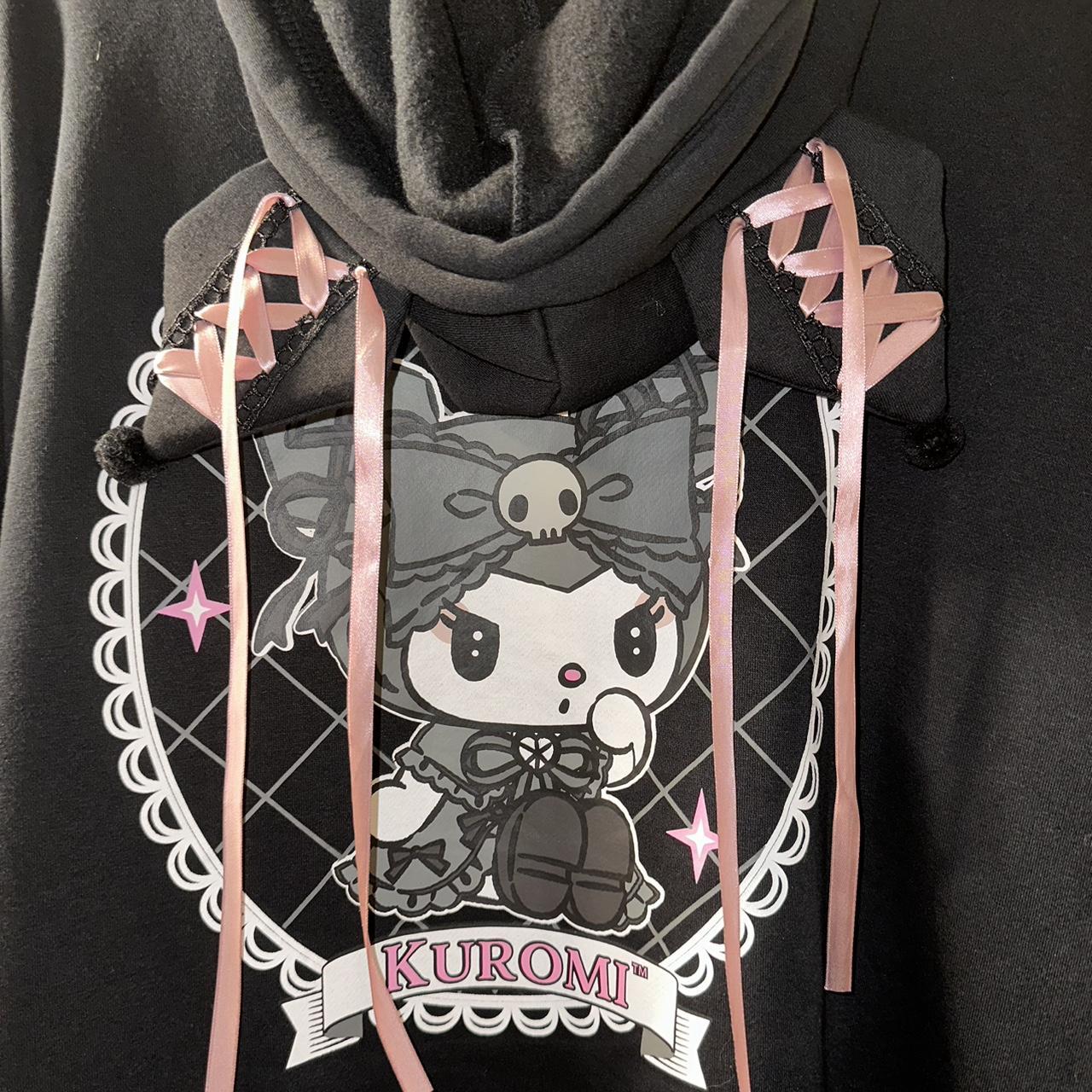 Kuromi Lolita Lace 3D Ear Girls Hoodie - Size | Depop