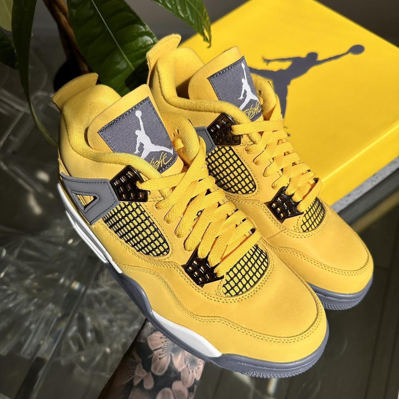 NIKE AIR JORDAN 4 YELLOW Condition: Brand new in... - Depop