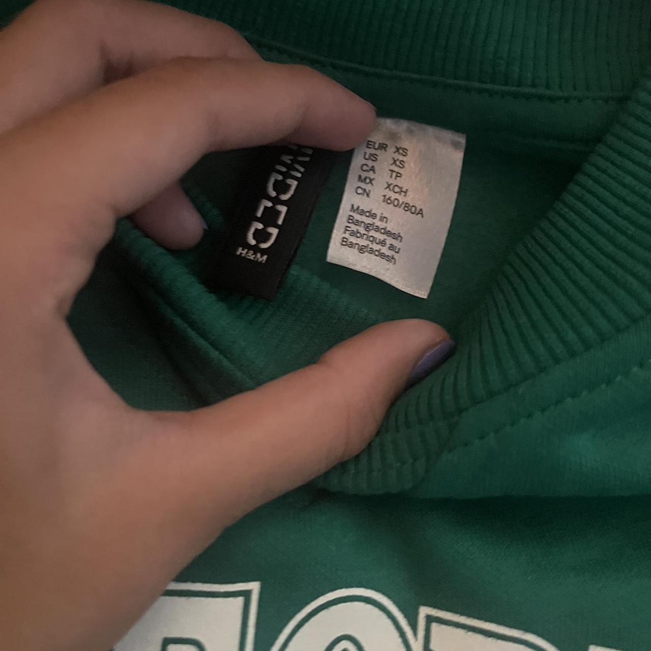 H and discount m green sweatshirt