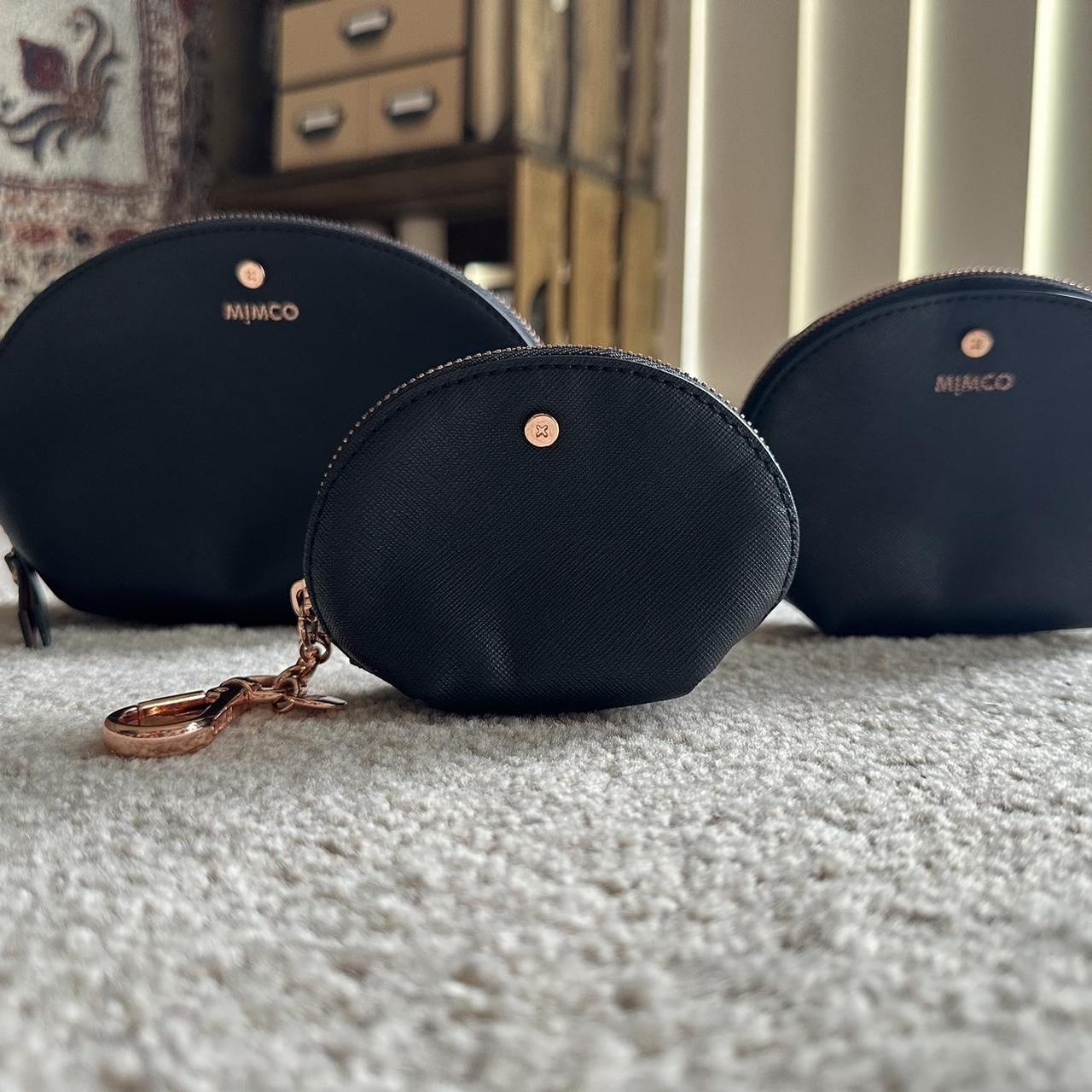 Black Mimco pouch set of 3 with rose gold hardware Depop