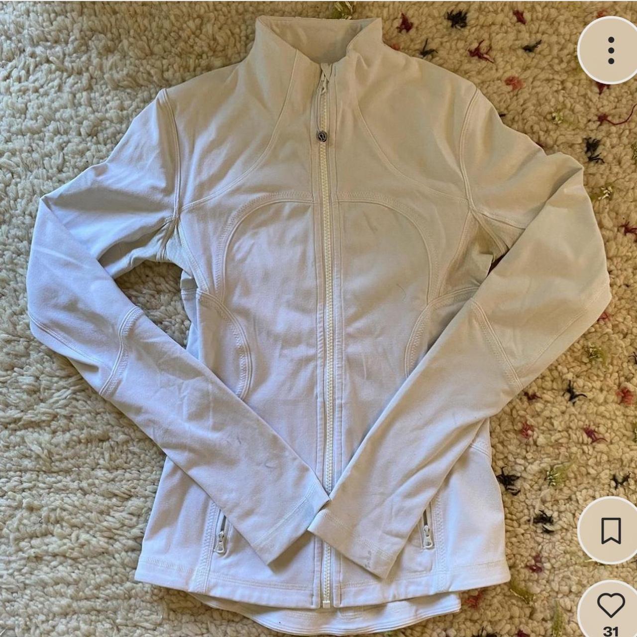 lululemon white define jacket bbl size four - Depop