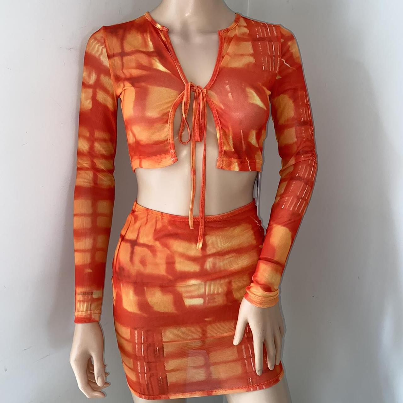Orange co ord two piece set festival outfit