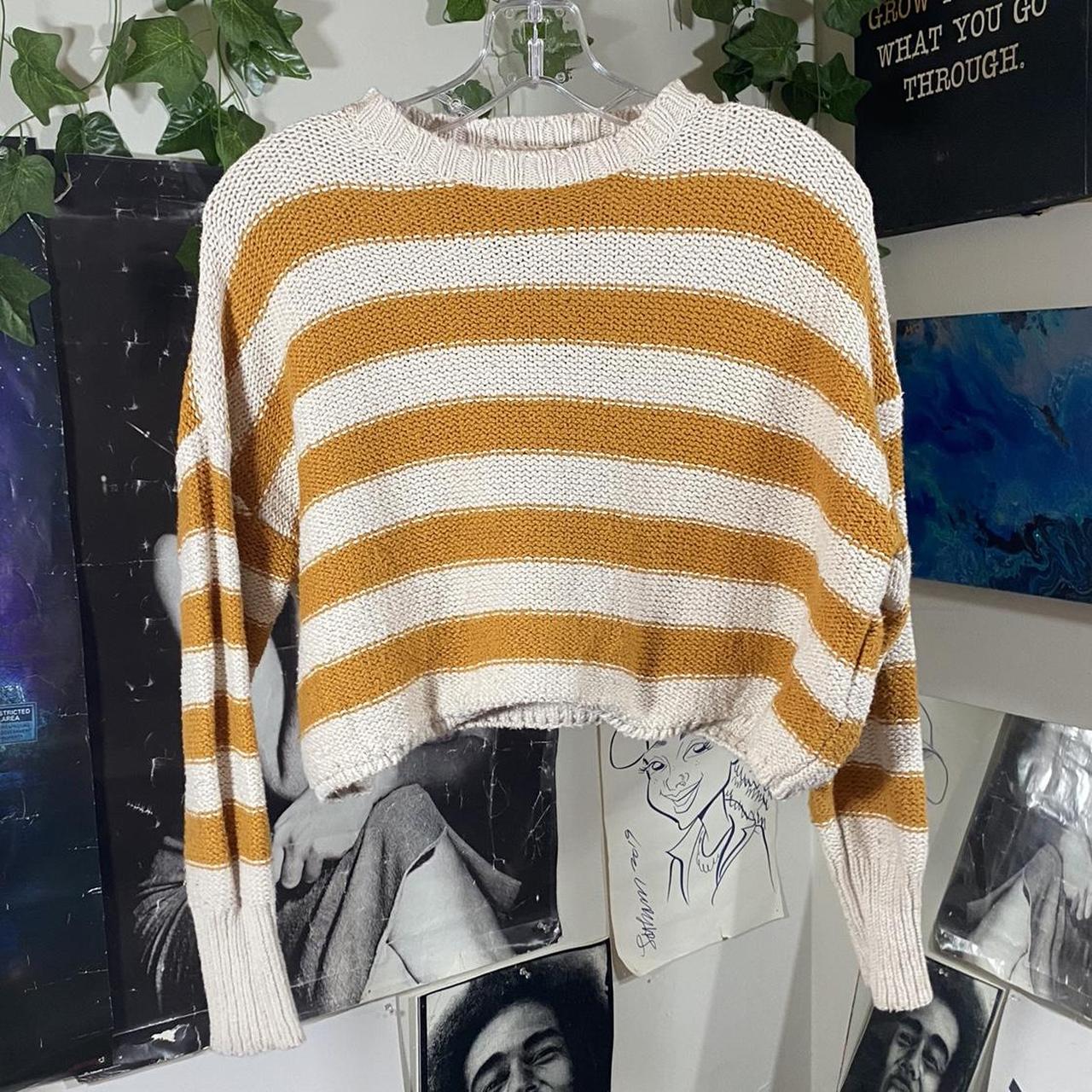 Billabong Women's Yellow and Cream Jumper | Depop