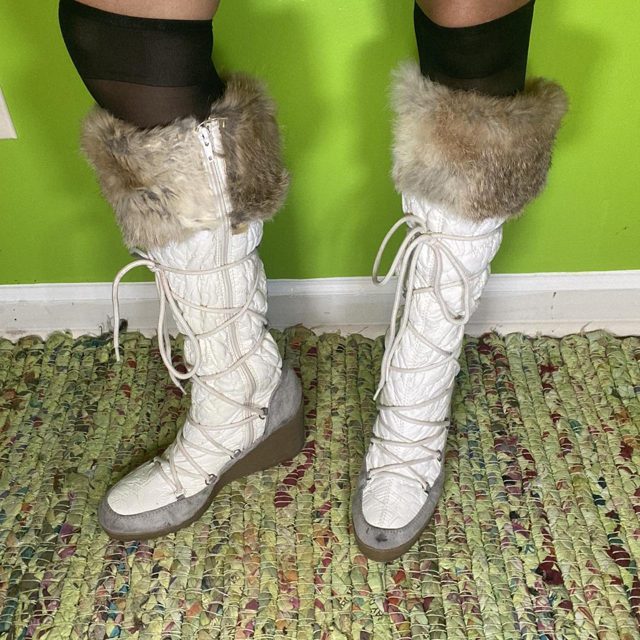 Fur Lined Chunky Wedge Boots Brand: Bumper Size: ... - Depop