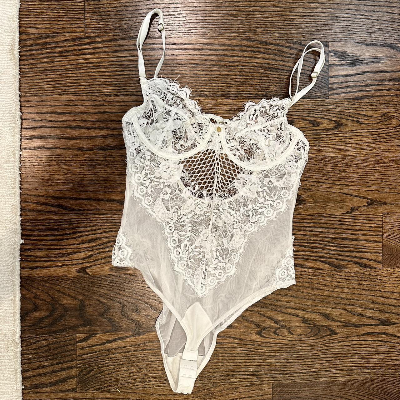 Gooseberry Intimates White Lace Bodysuit In perfect... - Depop