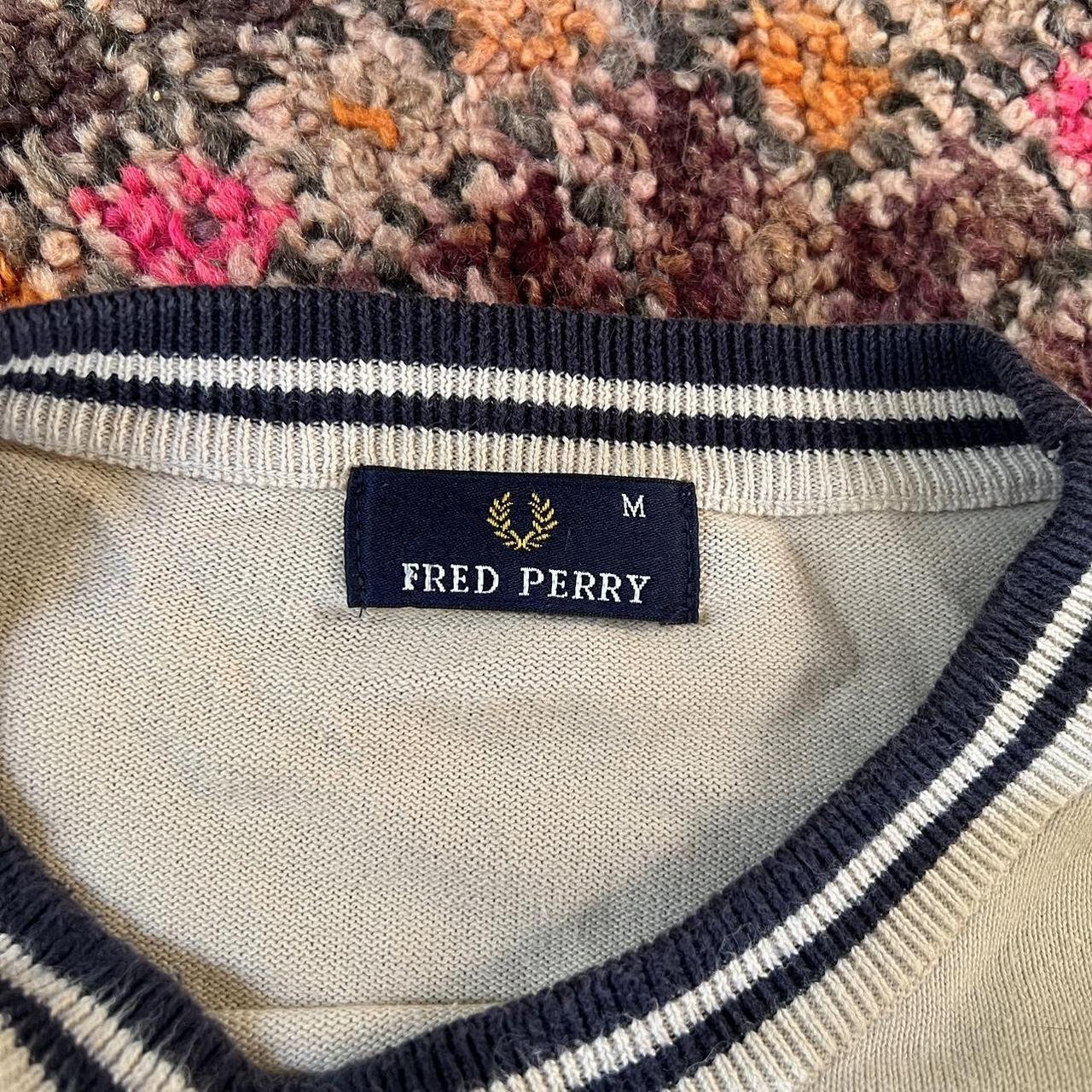 Fred Perry Men's Cream and Navy Sweatshirt (4)