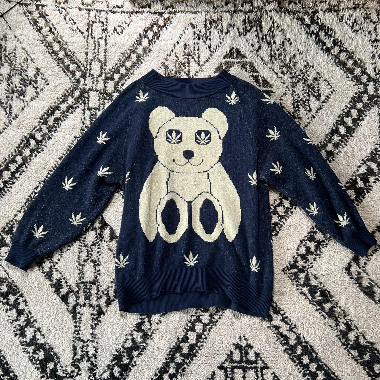 Urban Outfitters Weed Bear Sweater Originally... Depop
